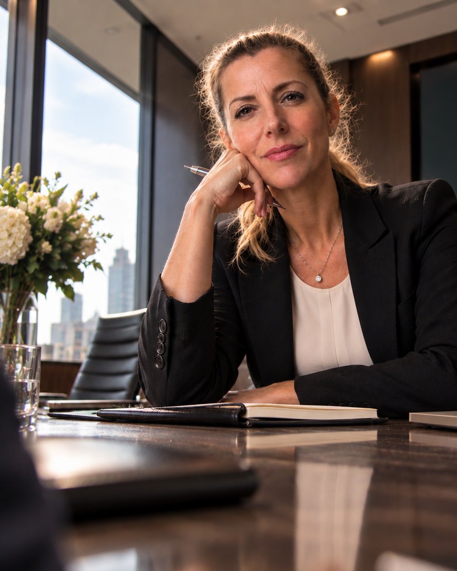 Imogen Isherwood in a boardroom